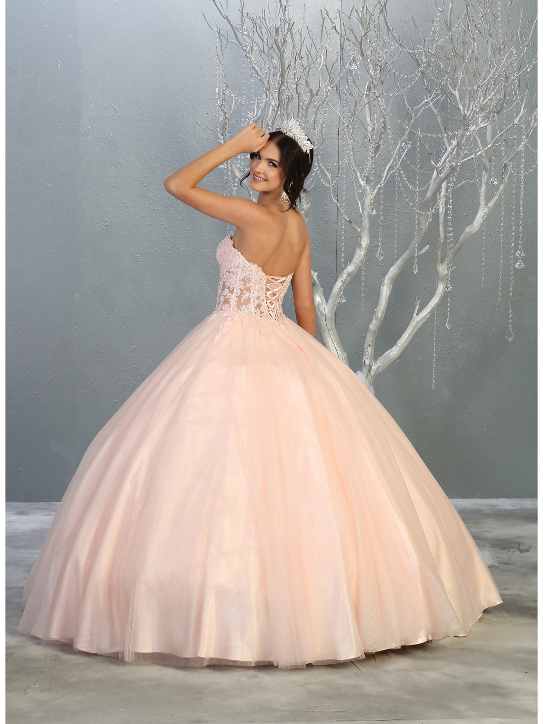 May Queen LK141 - Strapless Sweetheart Corset Bodice Ballgown