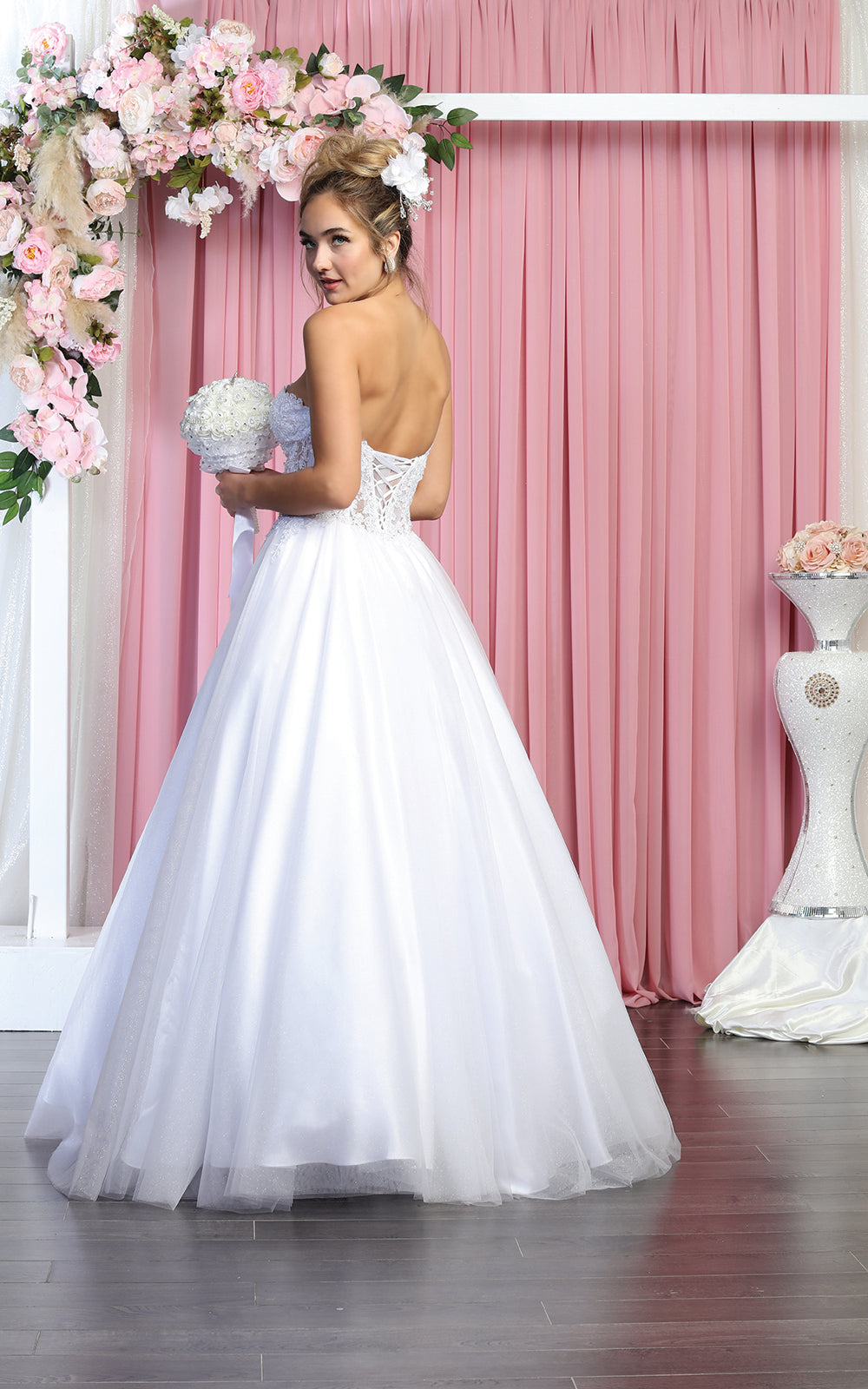 May Queen LK141 - Strapless Sweetheart Corset Bodice Ballgown