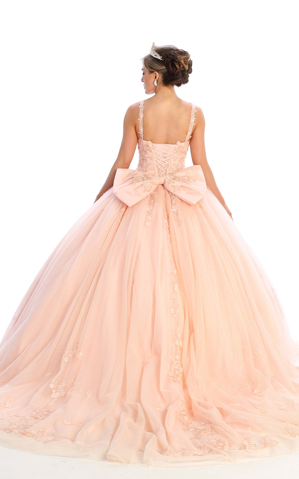 LK174 Vestido de Gala de Quinceañera con Escote en V Floral