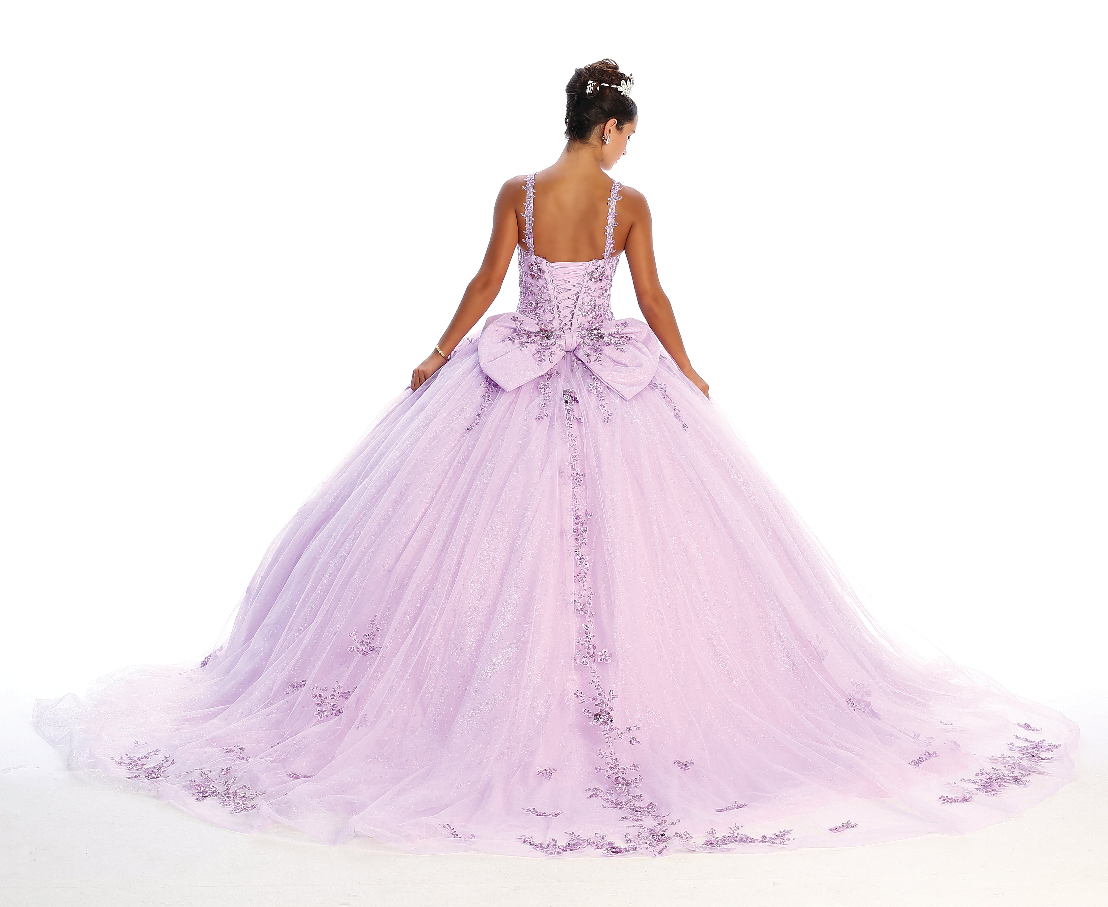 LK174 Vestido de Gala de Quinceañera con Escote en V Floral