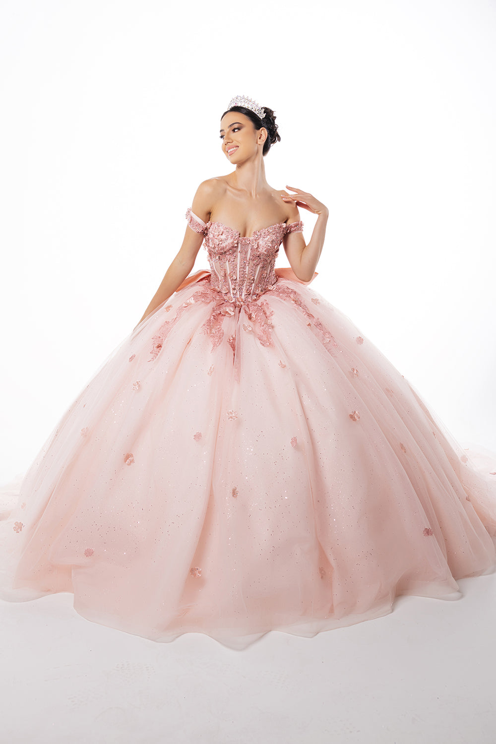 May Queen LK278 - Sheer Corset Sweetheart Ballgown