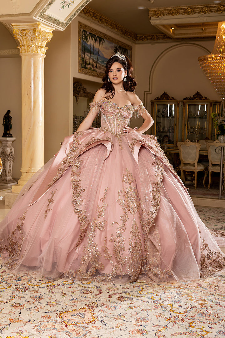 May Queen LK309 - Off-the-Shoulder Corset Sweetheart Quinceañera Ball Gown