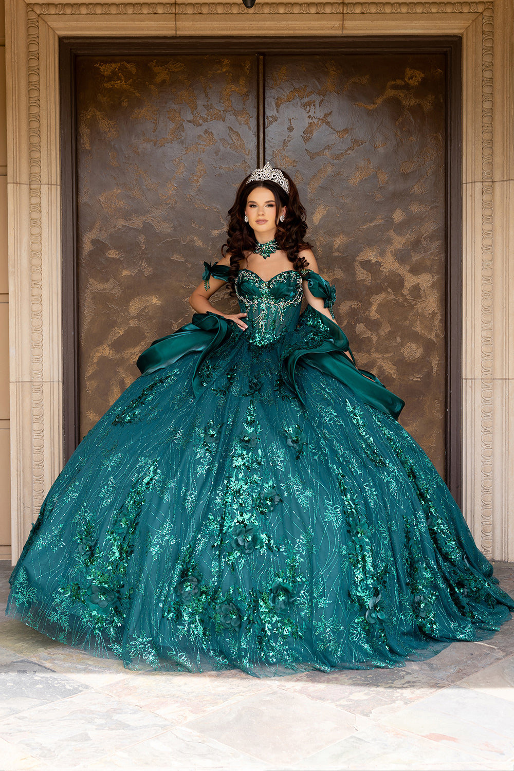 Vestido de gala de quinceañera de falda completa LK313