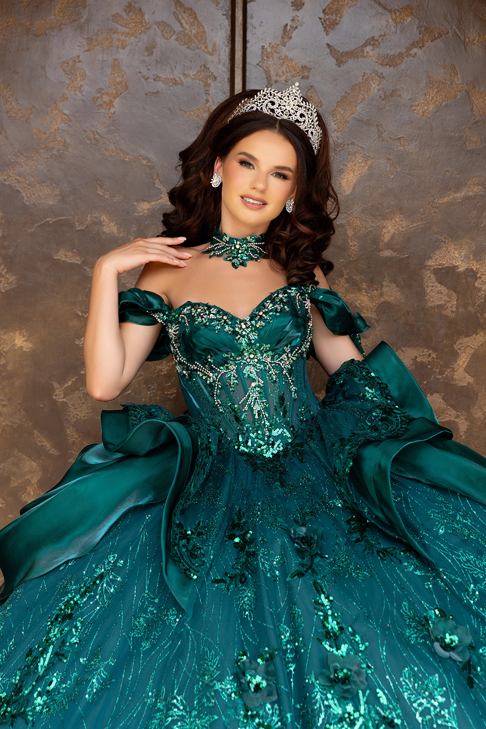 Vestido de gala de quinceañera de falda completa LK313