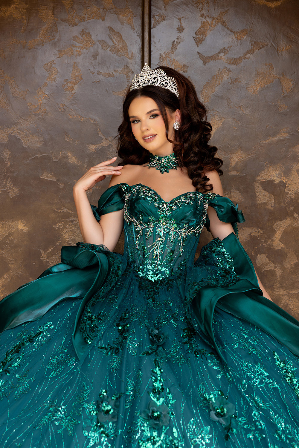Vestido de gala de quinceañera de falda completa LK313