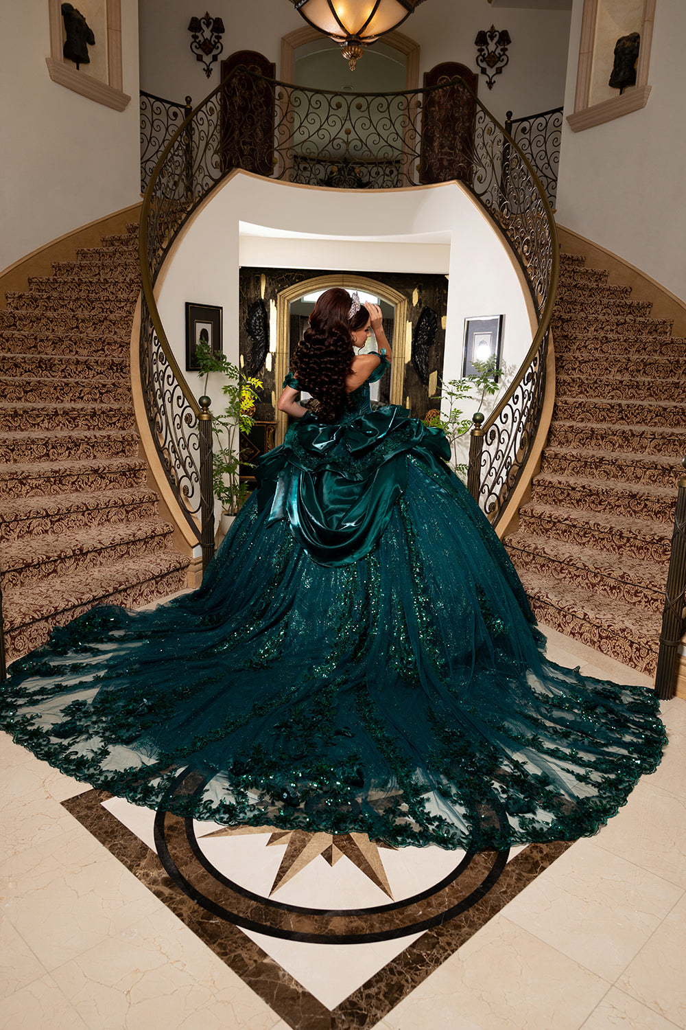 Vestido de gala de quinceañera de falda completa LK313