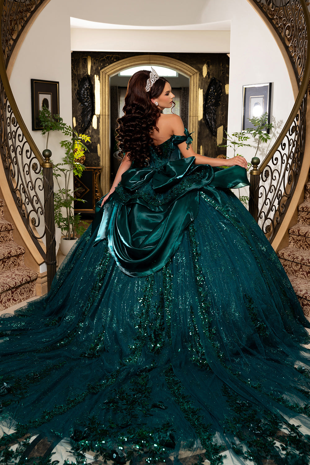 Vestido de gala de quinceañera de falda completa LK313