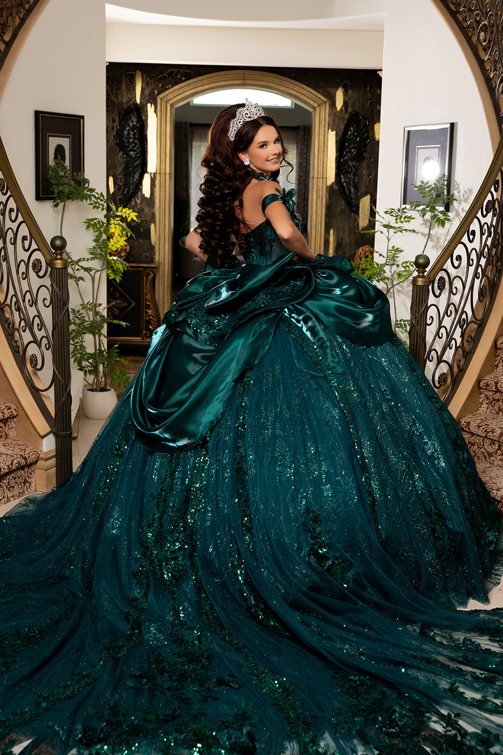 Vestido de gala de quinceañera de falda completa LK313