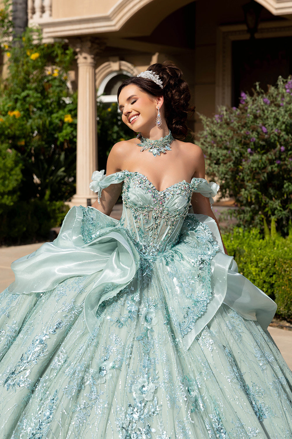 Vestido de gala de quinceañera de falda completa LK313