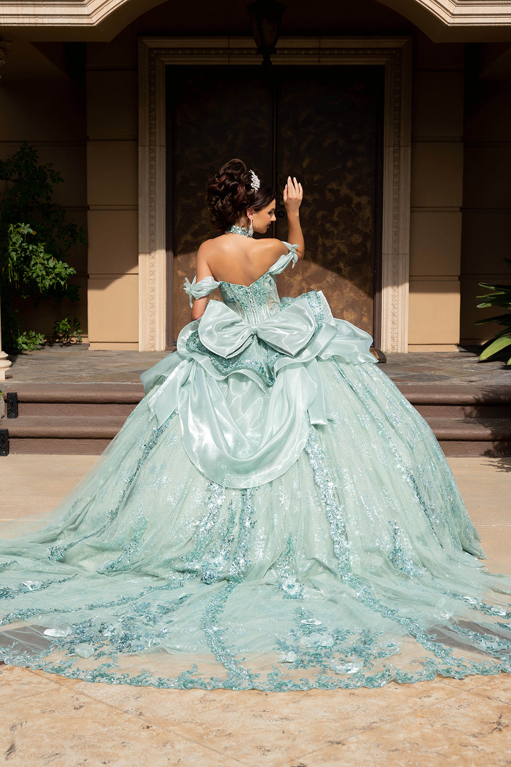 Vestido de gala de quinceañera de falda completa LK313