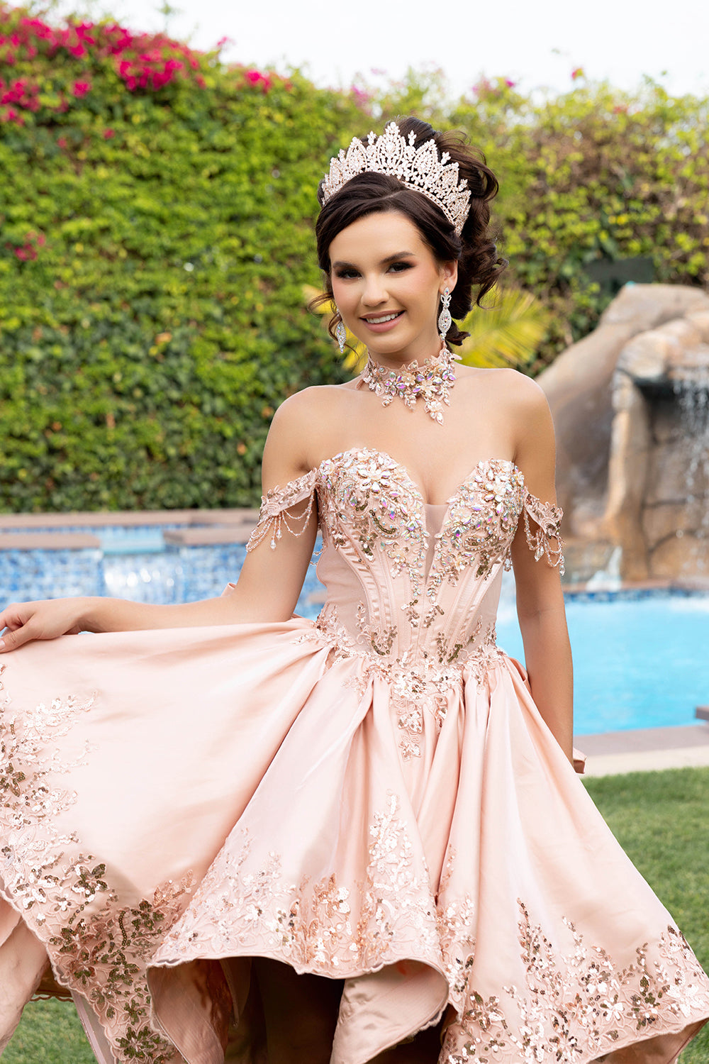 LK314 Vestido de gala de quinceañera con falda completa
