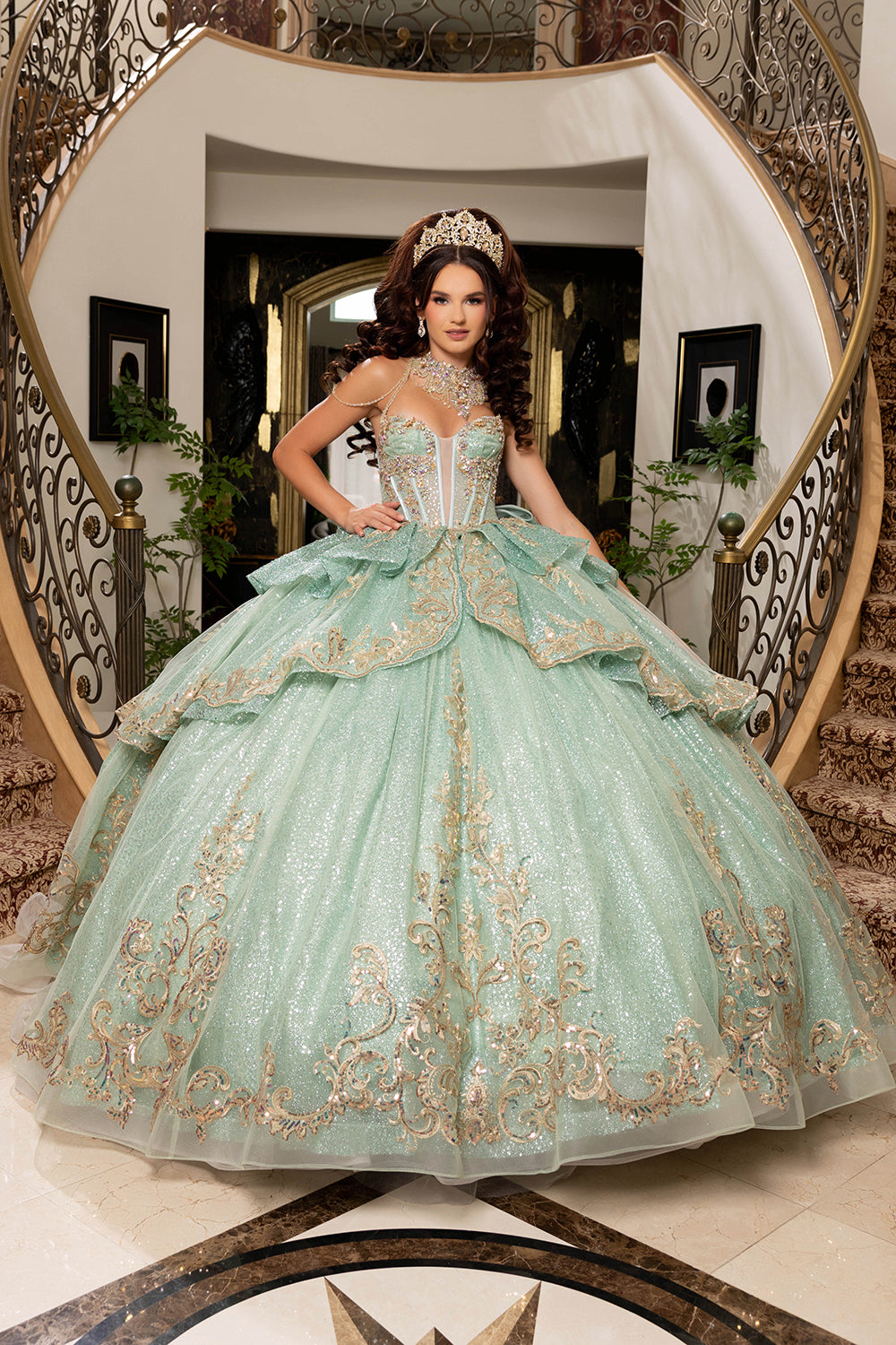 Vestido de fiesta de quinceañera con falda completa LK316