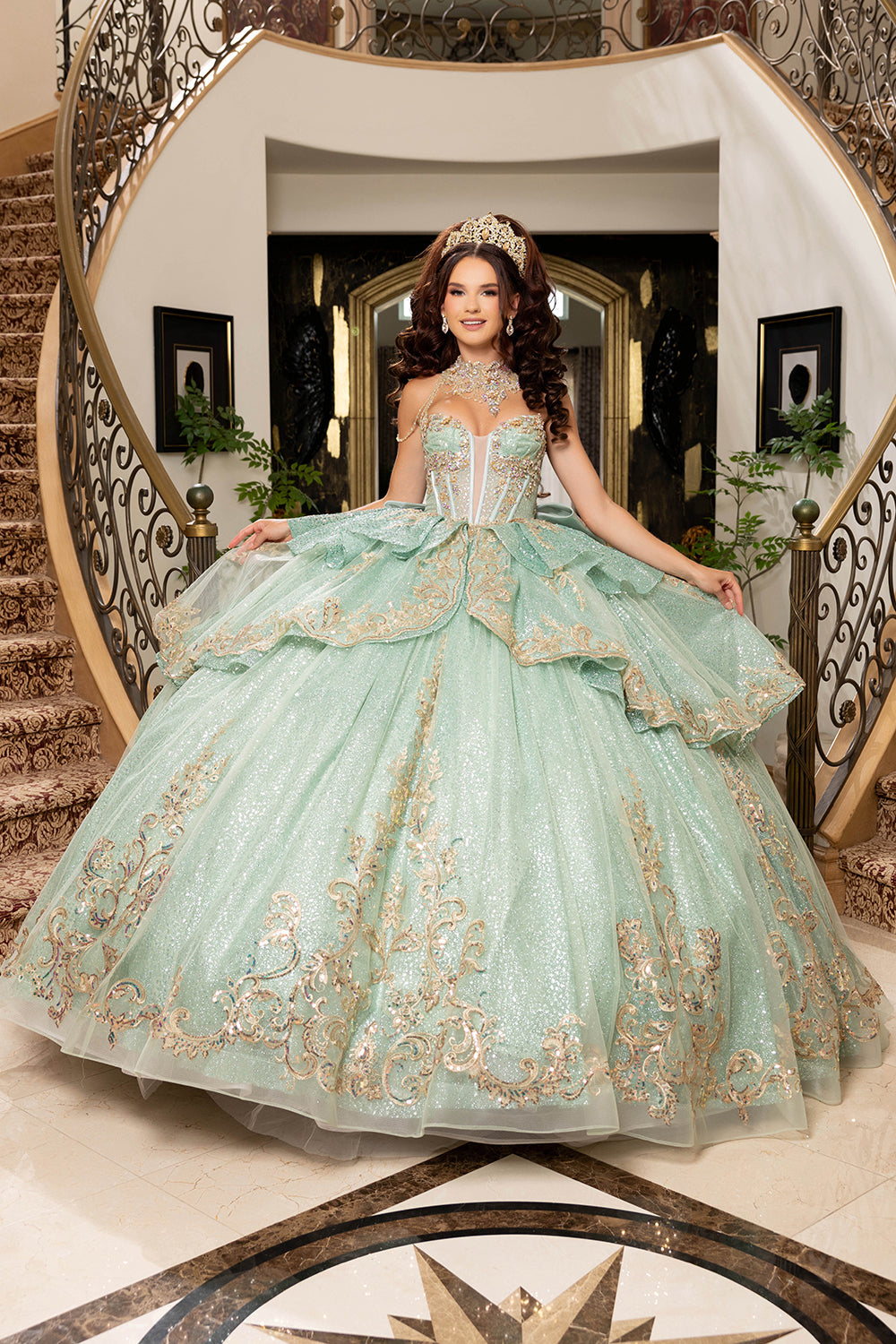 Vestido de fiesta de quinceañera con falda completa LK316