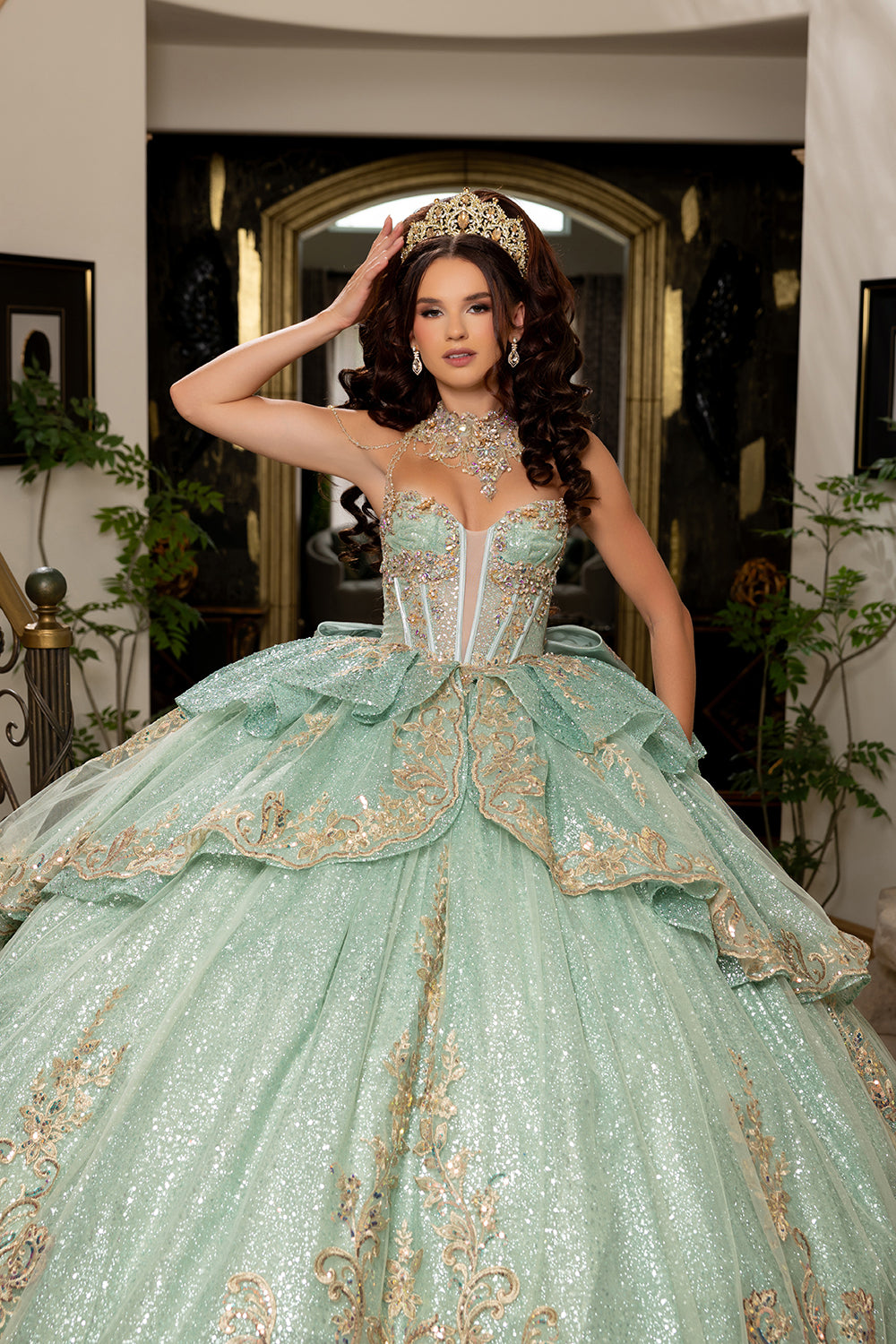 Vestido de fiesta de quinceañera con falda completa LK316
