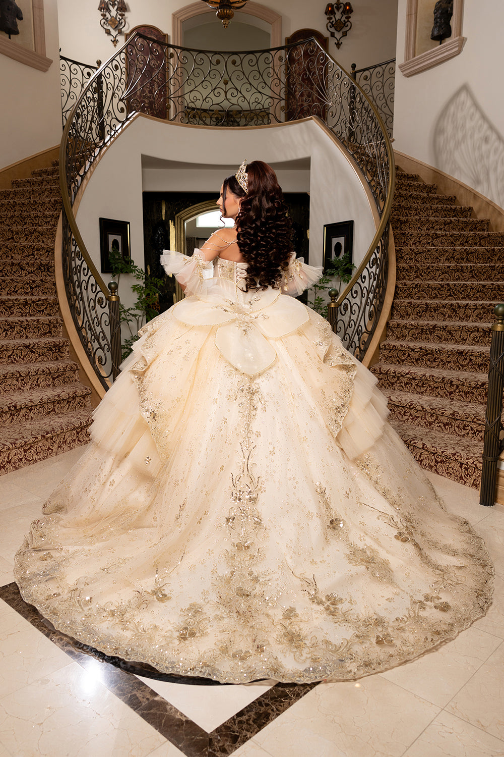 LK317 Vestido de gala de Quinceañera con falda completa