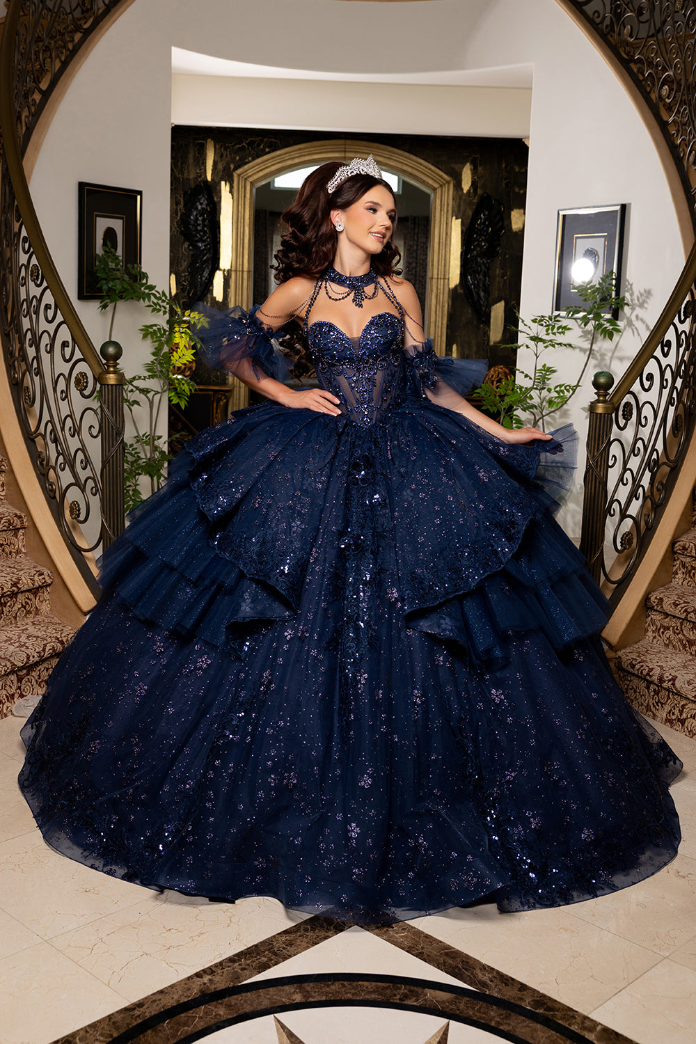 LK317 Vestido de gala de Quinceañera con falda completa