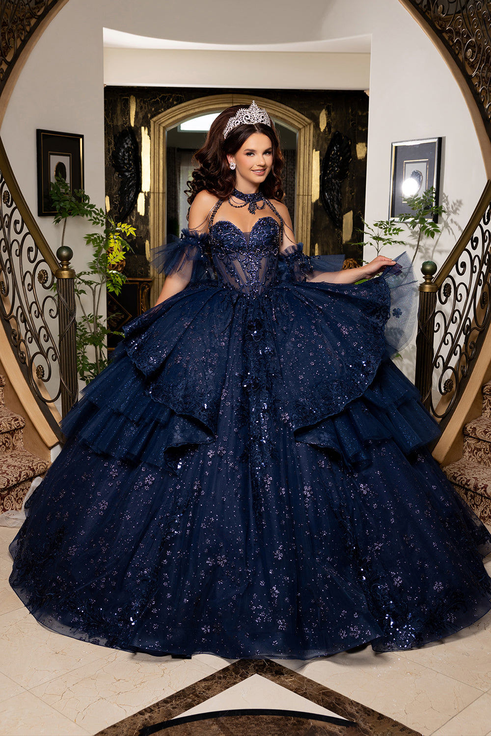 LK317 Vestido de gala de Quinceañera con falda completa