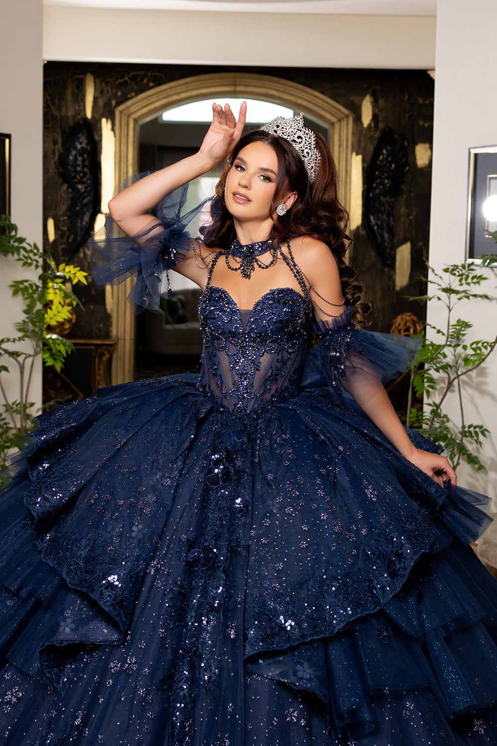 LK317 Vestido de gala de Quinceañera con falda completa