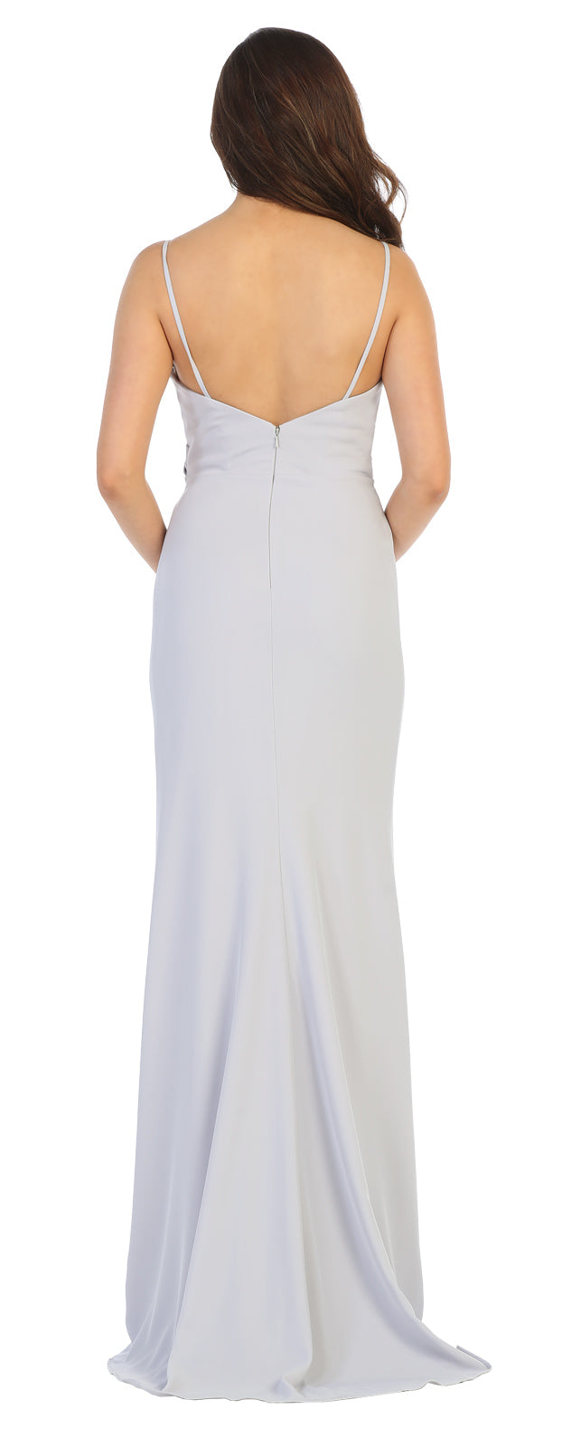 May Queen MQ1666 - Draping Surplice Bodice High Slit Gown