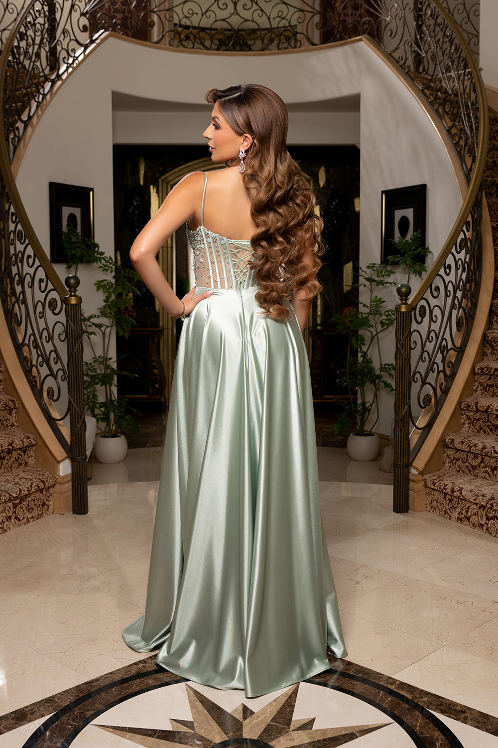 May Queen MQ2256 - A-Line Satin Prom Dress
