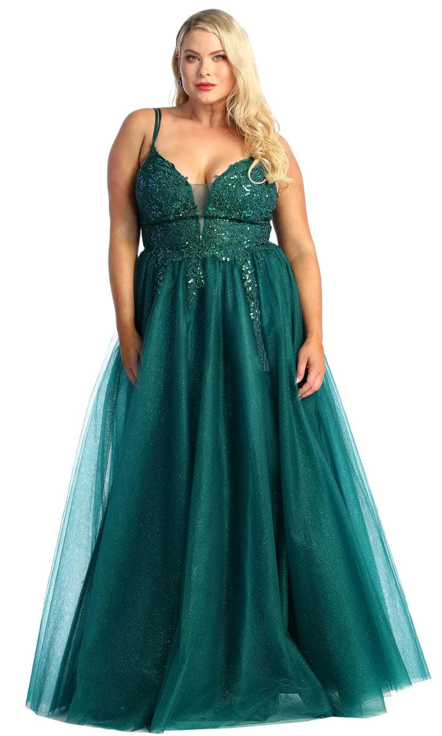 May Queen RQ7957 - Multicolor Beaded Illusion Gown