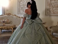 May Queen LK287 - Sweetheart Beaded Corset Quince Ballgown