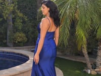 May Queen MQ2205 - Deep V-Neck Sheath Long Gown