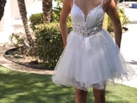 May Queen MQ2192 - Floral Embroidered Short A-Line Dress