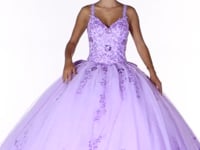 May Queen LK174 - V-Neck Embroidered Prom Ballgown