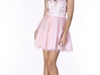 May Queen MQ1803 - Illusion Sweetheart Glitter Tulle Dress