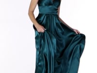 May Queen MQ1723 - Plunging V-Neck Empire High Slit Dress