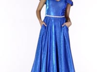 May Queen MQ1876B - Glitter Off Shoulder Prom Dress