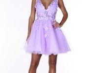 May Queen MQ1863 - Embroidered A-Line Cocktail Dress