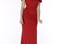May Queen MQ1909 - Off Shoulder Seamed Prom Gown