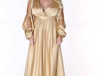May Queen MQ1857 - Split Bishop Sleeve Formal Dress