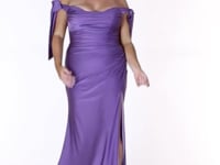 May Queen MQ1858B - Off Shoulder Evening Gown
