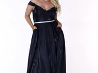 May Queen MQ1876B - Glitter Off Shoulder Prom Dress
