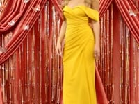 May Queen MQ1825 - Off-Shoulder Ruched Sheath Dress