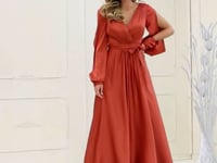 May Queen MQ1857 - Split Bishop Sleeve Formal Dress