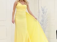 May Queen MQ1834 - Sash Draped Evening Dress