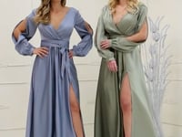 May Queen MQ1857 - Split Bishop Sleeve Formal Dress