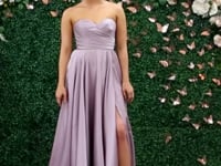 May Queen MQ1846 - Strapless High Slit Prom Dress