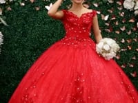 May Queen LK160 - 3D Floral Appliques Sweetheart Ball gown