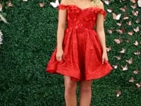 May Queen MQ1854 - Floral Applique Cocktail Dress