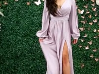 May Queen MQ1857 - Split Bishop Sleeve Formal Dress