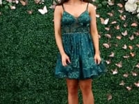 May Queen MQ1894 - 3D Florals V-Neck Cocktail Dress